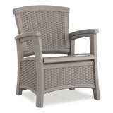 Suncast® Elements Club Chair with Storage, Supports Up to 300 lb, 17" Seat Height, 25.25" x 29.75" x 35.5", Dove Gray (SUABMCC1800DG) Each