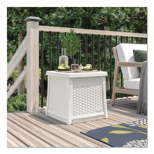 Suncast® Elements End Table with Storage, Square, 18.75w x 18.75d x 18h, Ice Cube Top, Ice Cube Base/Legs (SUABMDB1310CB) Each
