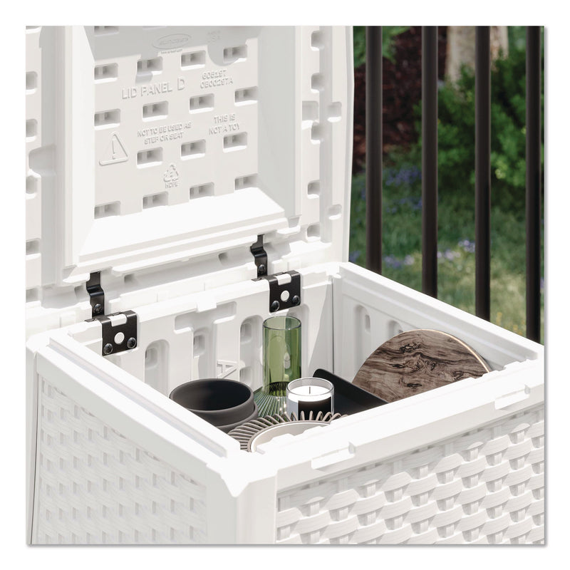 Suncast® Elements End Table with Storage, Square, 18.75w x 18.75d x 18h, Ice Cube Top, Ice Cube Base/Legs (SUABMDB1310CB) Each