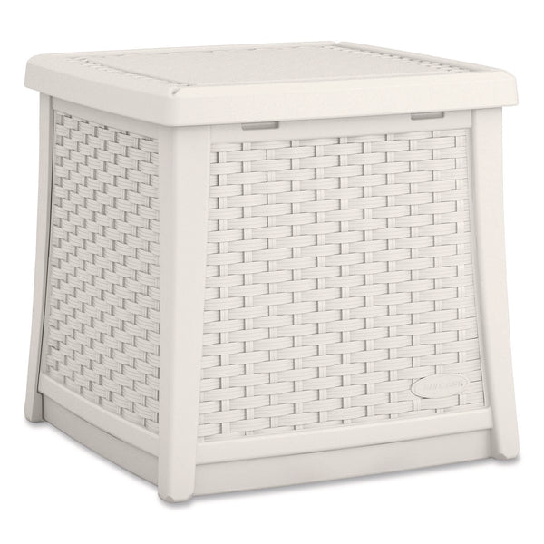 Suncast® Elements End Table with Storage, Square, 18.75w x 18.75d x 18h, Ice Cube Top, Ice Cube Base/Legs (SUABMDB1310CB) Each