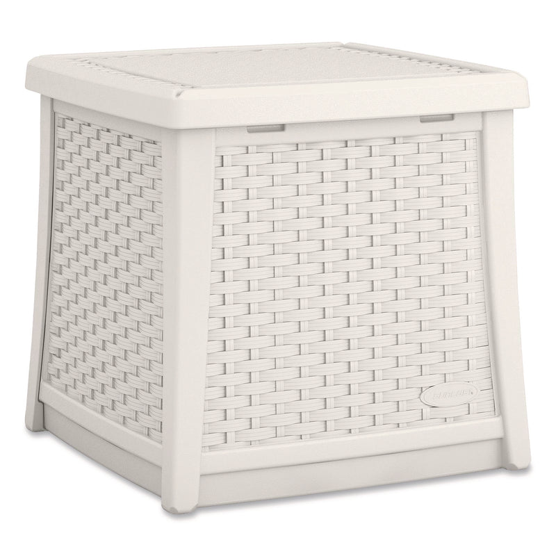 Suncast® Elements End Table with Storage, Square, 18.75w x 18.75d x 18h, Ice Cube Top, Ice Cube Base/Legs (SUABMDB1310CB) Each