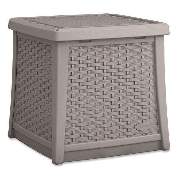 Suncast® Elements End Table with Storage, Square, 18.75w x 18.75d x 18h, Dove Gray Top, Dove Gray Base (SUABMDB1310DG) Each