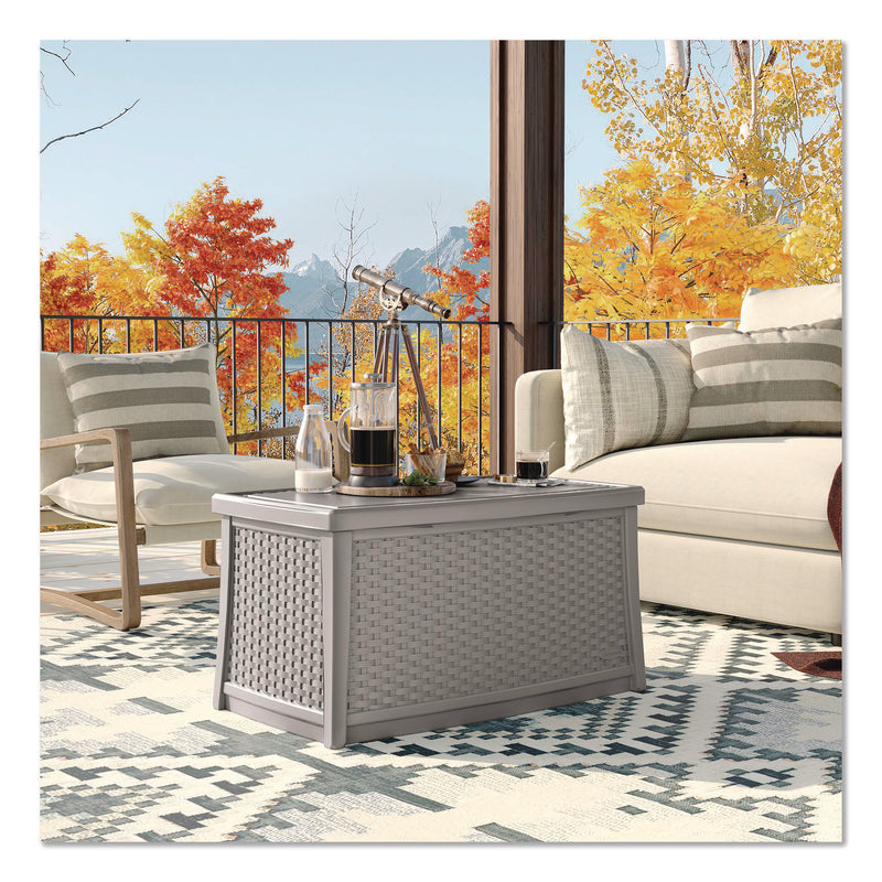 Suncast® Elements Coffee Table with Storage, Rectangular, 34w x 20d x 18h, Dove Gray Top, Dove Gray Base/Legs (SUABMDB3010DG) Each