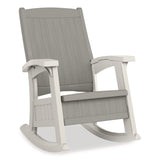 Suncast® Rocking Chair with Storage, Supports Up to 375 lb, 17.25" Seat Height, 29.75" x 35" x 40.5", Dove Gray/Ice Cube (SUABMRC1020) Each