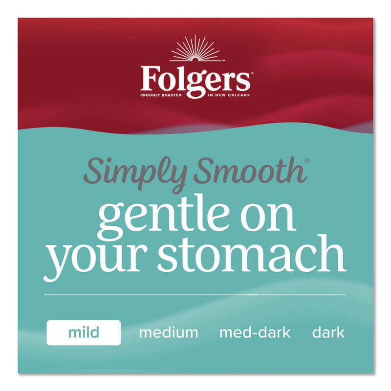 Folgers Simply Smooth Ground Coffee, Gentle On Your Stomach, 27 oz Canister, 6/Carton (FOL30446CT) Case of 6
