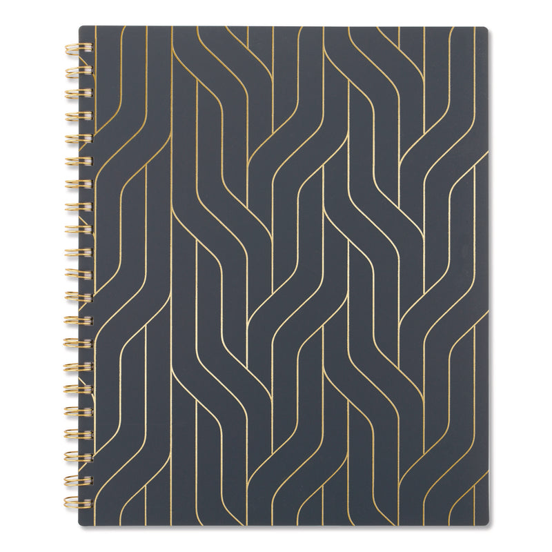 Cambridge® Hera Weekly Monthly Planner, Wavy Lines, 11 x 8.5, Black/Gold Cover, 12-Month (Jan to Dec): 2026 (AAG1765905) Each