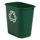Rubbermaid® Commercial Deskside Plastic Container for Paper Recycling, 7 gal, Plastic, Green (RCP295606GREEA) Each