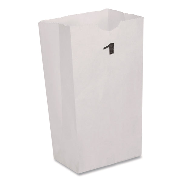 Ross & Wallace Paper Products Grocery Paper Bags, 1# Size, 30# Basis Weight, 3.5" x 2.25" x 6.63", White, 500/Bundle (BAGGWHT1500) 1 Bundle