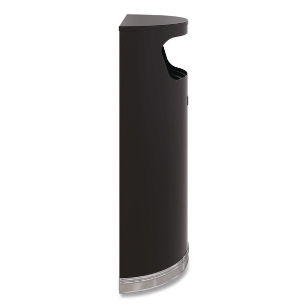 Suncast Commercial® Half Round Metal Trash Can, 9 gal, Steel, Black (SUAMTCRES901BK) Each