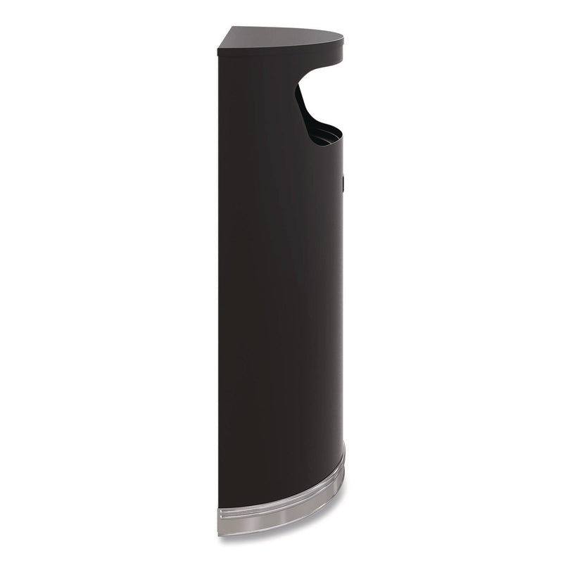Suncast Commercial® Half Round Metal Trash Can, 9 gal, Steel, Black (SUAMTCRES901BK) Each