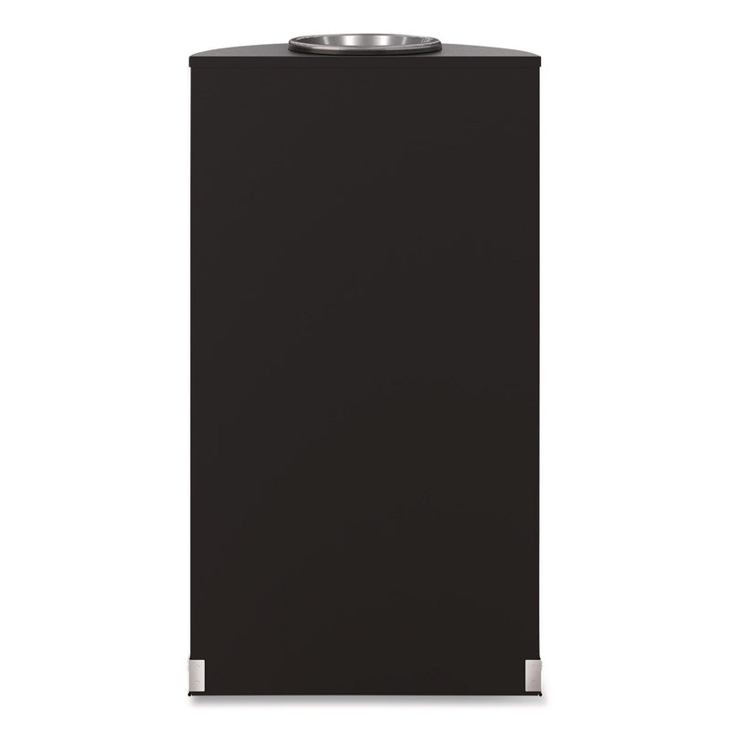 Suncast Commercial® Half Round Metal Trash Can with Ashtray, 9 gal, Steel, Black (SUAMTCRES901BKS) Each