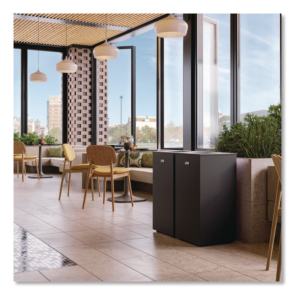 Suncast Commercial® Square Metal Decorative Can, Steel, 24 gal, Black (SUAMTCSQ240) Each