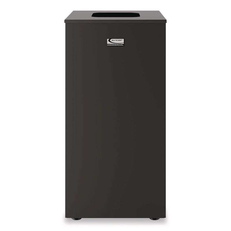 Suncast Commercial® Square Metal Decorative Can, Steel, 24 gal, Black (SUAMTCSQ240) Each