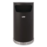 Suncast Commercial® Half Round Metal Trash Can, 9 gal, Steel, Black (SUAMTCRES901BK) Each