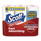 Scott® Choose-a-Size Mega Kitchen Roll Paper Towels, 1-Ply, 108/Roll, 6 Rolls/Pack, 4 Packs/Carton (KCM56668) Case of 4
