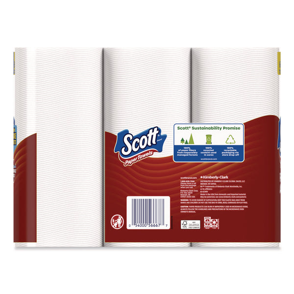 Scott® Choose-a-Size Mega Kitchen Roll Paper Towels, 1-Ply, 108/Roll, 6 Rolls/Pack, 4 Packs/Carton (KCM56668) Case of 4