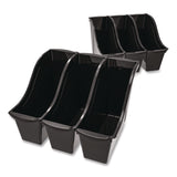 Storex Small Book Bin, 1.5 gal, 4.5" x 11.75" x 8.5", Black, 6/Pack (STX70123E06C) Each