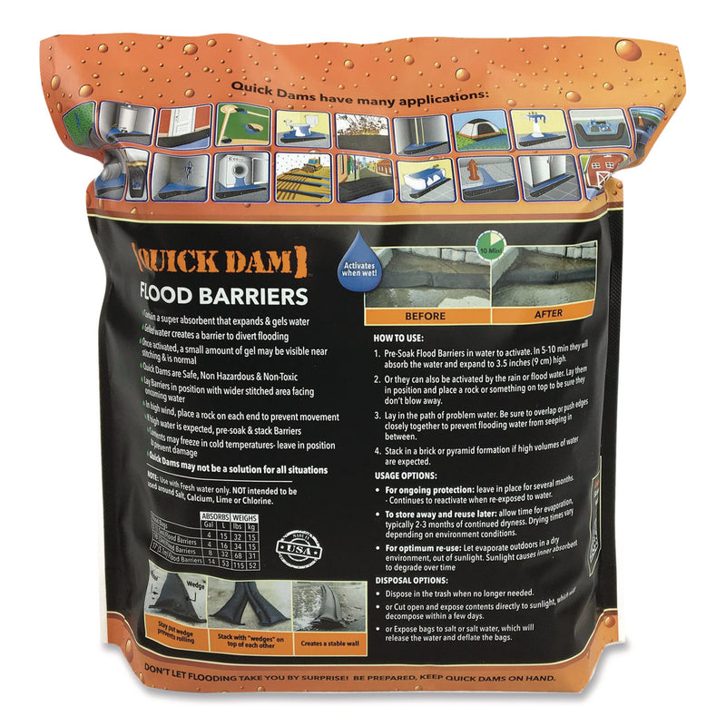 Quick Dam Flood Barriers, 6" x 10 ft x 3.5" (QKDQD6101) Each