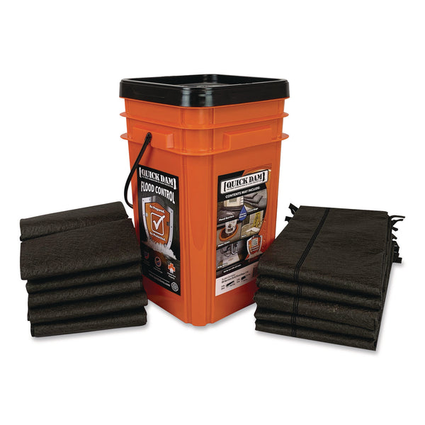 Quick Dam Outdoor Grab and Go Bucket Kit, (1) Bucket, (10) Flood Bags, (5) Flood Barriers (QKDQDGGCO) Each