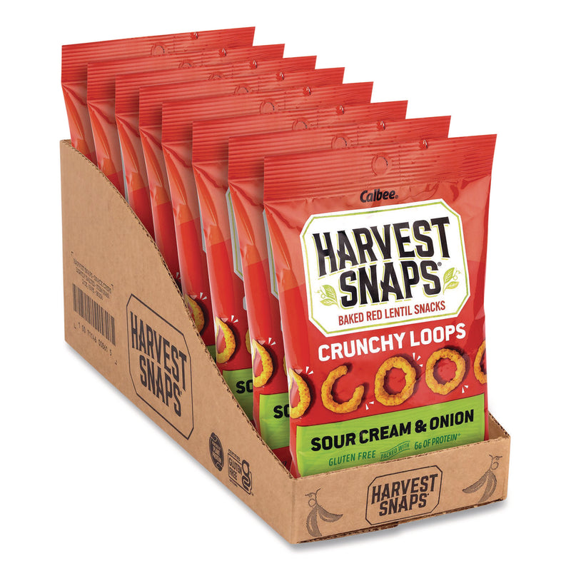 Harvest Snaps® Crunchy Loops, Sour Cream and Onion, 1.35 oz Bag, 8/Box (GRR22002516) Box of 8