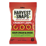 Harvest Snaps® Crunchy Loops, Sour Cream and Onion, 1.35 oz Bag, 8/Box (GRR22002516) Box of 8