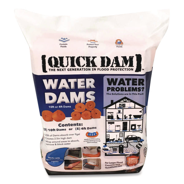 Quick Dam Water Dams, 2.5" x 4 ft x 2.5", 5/Pack (QKDWUB245) Pack of 5