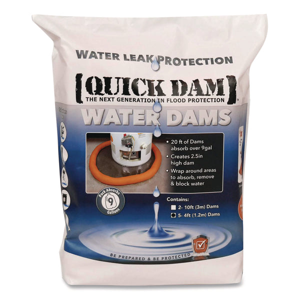 Quick Dam Water Dams, 2.5" x 4 ft x 2.5", 5/Pack (QKDWUB245) Pack of 5