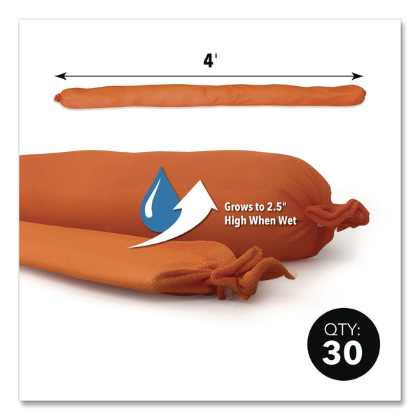 Quick Dam Water Dams, 2.5" x 4 ft x 2.5", Orange, 30/Box (QKDWUB2430) Box of 30