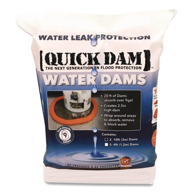 Quick Dam Water Dams, 2.5" x 10 ft x 2.5", 2/Pack (QKDWUB2102) Pack of 2