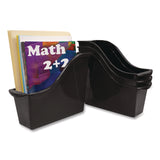 Storex Small Book Bin, 1.5 gal, 4.5" x 11.75" x 8.5", Black, 6/Pack (STX70123E06C) Each