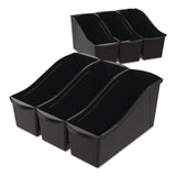 Storex Large Book Bin, 2 gal, 5.3" x 14.3" x 7", Black, 6/Pack (STX70109E06C) Each