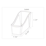 Storex Large Book Bin, 2 gal, 5.3" x 14.3" x 7", Black, 6/Pack (STX70109E06C) Each