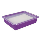 Storex Storage Tray with Lid, Flat, 1 gal, 10.65" x 10.65" x 2.96", Assorted Bright, 5/Pack (STX62534U05C) Each