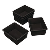 Storex Storage Tray, Deep, 2 gal, 10.65" x 10.65" x 5.2", Black, 5/Pack (STX62523U05C) Each