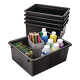 Storex Storage Tray, Deep, 2 gal, 10.65" x 10.65" x 5.2", Black, 5/Pack (STX62523U05C) Each