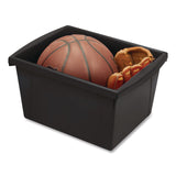 Storex Storage Bin with Lid, 4 gal, 11.25" x 11.25" x 7.87", Black, 6/Pack (STX61427U06C) Each