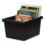 Storex Storage Bin with Lid, 4 gal, 11.25" x 11.25" x 7.87", Black, 6/Pack (STX61427U06C) Each