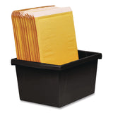 Storex Storage Bin with Lid, 4 gal, 11.25" x 11.25" x 7.87", Black, 6/Pack (STX61427U06C) Each