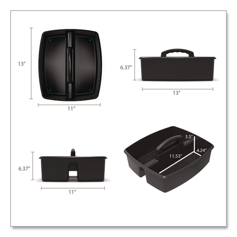Storex Large Caddy, 13 x 11 x 6.38, Black, 6/Pack (STX00973E06C) Each