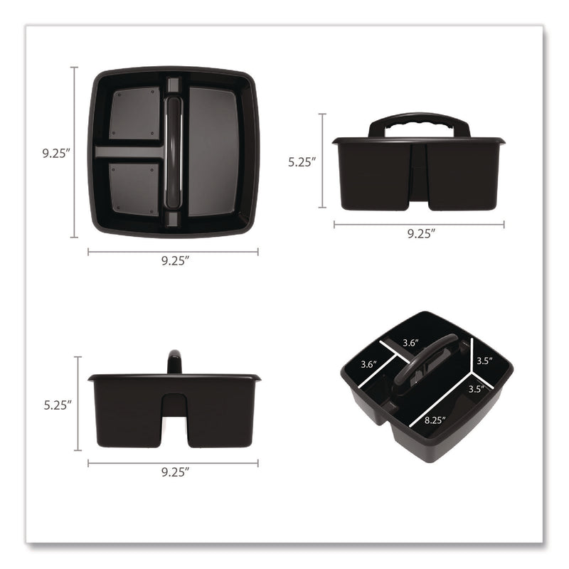 Storex Small Caddy, 9.25 x 9.25 x 12, Black, 6/Pack (STX00972E06C) Each