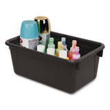 Storex Cubby Bin, Neutral Tones, 1.8 gal, 7.8" x 12.09" x 5.18", Black, 5/Pack (STX62466E05C) Each