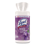 LYSOL® Brand Disinfecting Wipes, 1-Ply, 7 x 7.25, Lavender and Cotton Blossom, White, 80 Wipes/Canister, 6 Canisters/Carton (RAC56264CT) Case of 6