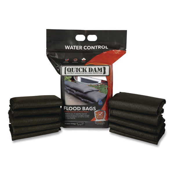 Quick Dam Flood Bags, 12" x 24" x 3.5", 10/Pack (QKDQD122410) Pack of 10