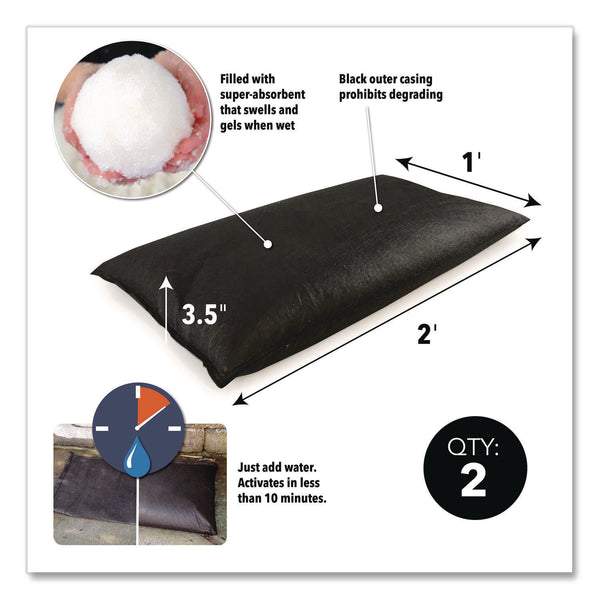 Quick Dam Flood Bags, 12" x 24" x 3.5", 2/Pack (QKDQD12242) Pack of 2