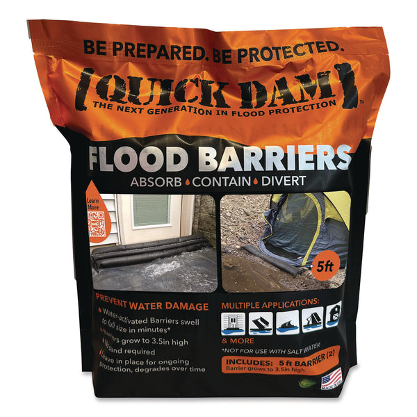 Quick Dam Flood Barriers, 6" x 5 ft x 3.5", 2/Pack (QKDQD652) Pack of 2