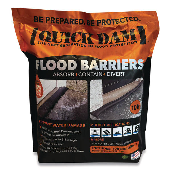 Quick Dam Flood Barriers, 6" x 10 ft x, 3.5", 1 Barrier (QKDQD6101ES) Each