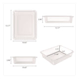Storex Storage Tray, Flat, 1.69 gal, 10.65" x 13.17" x 2.96", Translucent, 5/Pack (STX62565U05C) Each