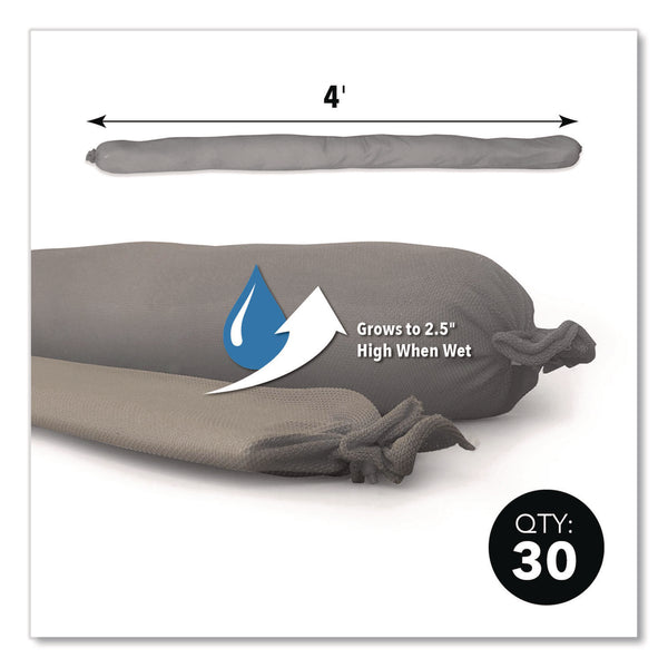 Quick Dam Water Dams, 2.5" x 4 ft x 2.5", Gray, 30/Box (QKDWUB2430G) Box of 30