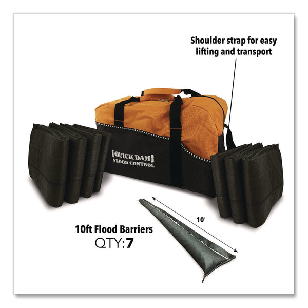 Quick Dam Flood Barrier Duffel Bag Kit, (1) Duffel, (7) 10 ft Flood Barriers (QKDQDDUFF107) Each