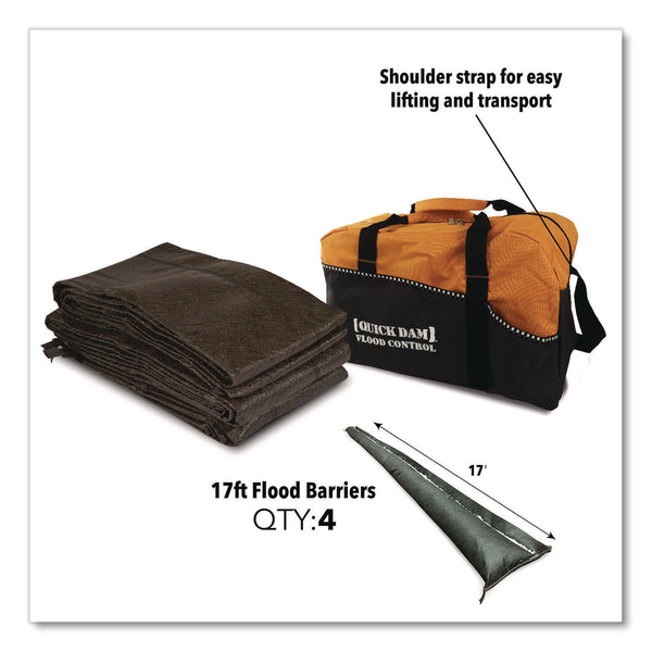 Quick Dam Flood Barrier Duffel Bag Kit, (1) Duffel, (4) 17 ft Flood Barriers (QKDQDDUFF174) Each